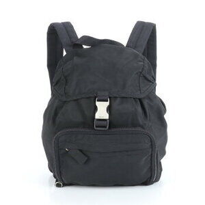 Prada Tessuto nylon rucksack triangle logo black shoulder bag